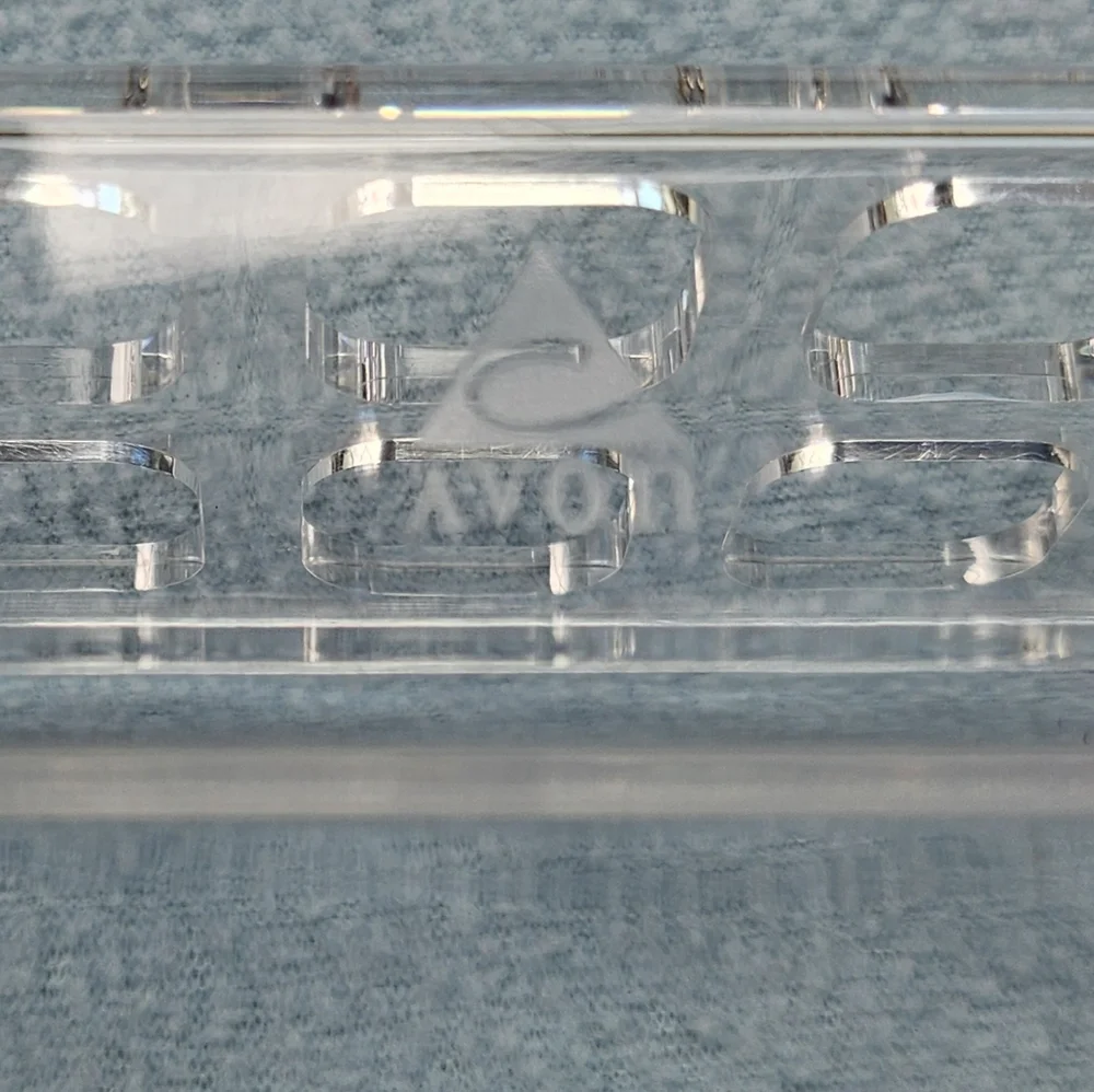 Vintage Avon Lipstick Stand, 10 Slot Acrylic Holder, Lip Color Vanity, NWOT